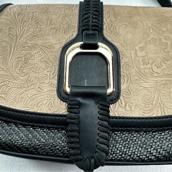 Darcy Marks London Embossed Purse Floral Crossbody Western Modern Classic Gold - Picture 3 of 13